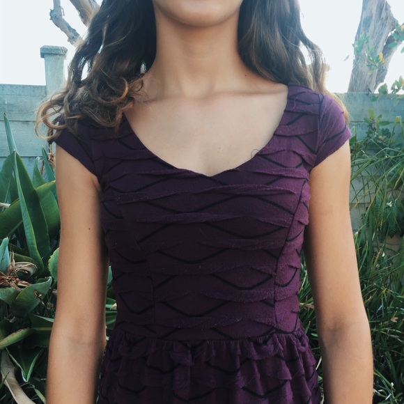 Formal Purple Scaled Cocktail Dress - Picture 3 of 4